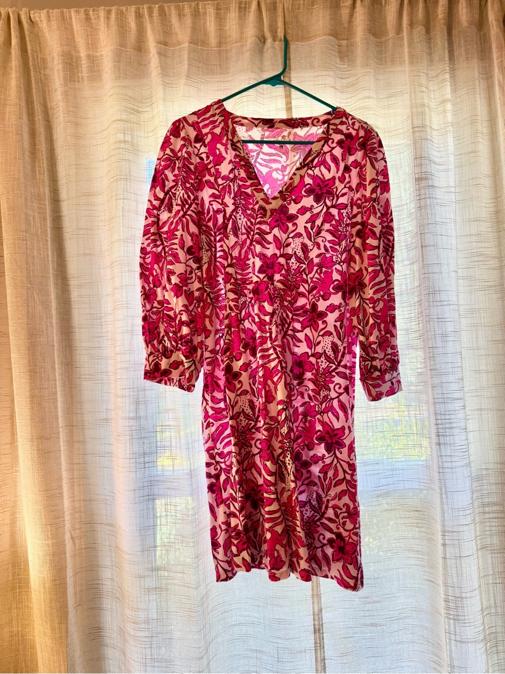 Lilly Pulitzer Floral V-Neck Dress L